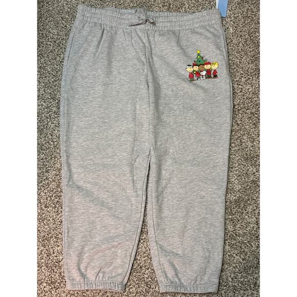 Adult Unisex Peanuts Plus Size Family Graphic Jogger Pants - Light  Wash 3XL - Picture 6 of 6